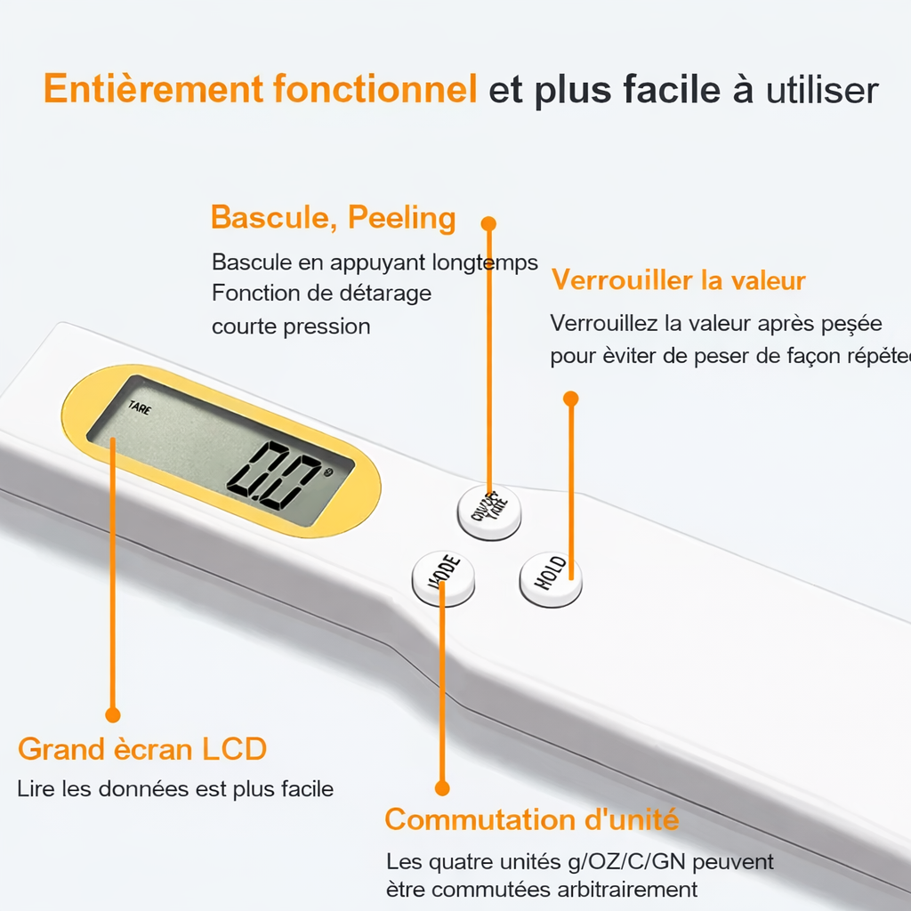Cuillère à mesurer le poids 500g/0.1g